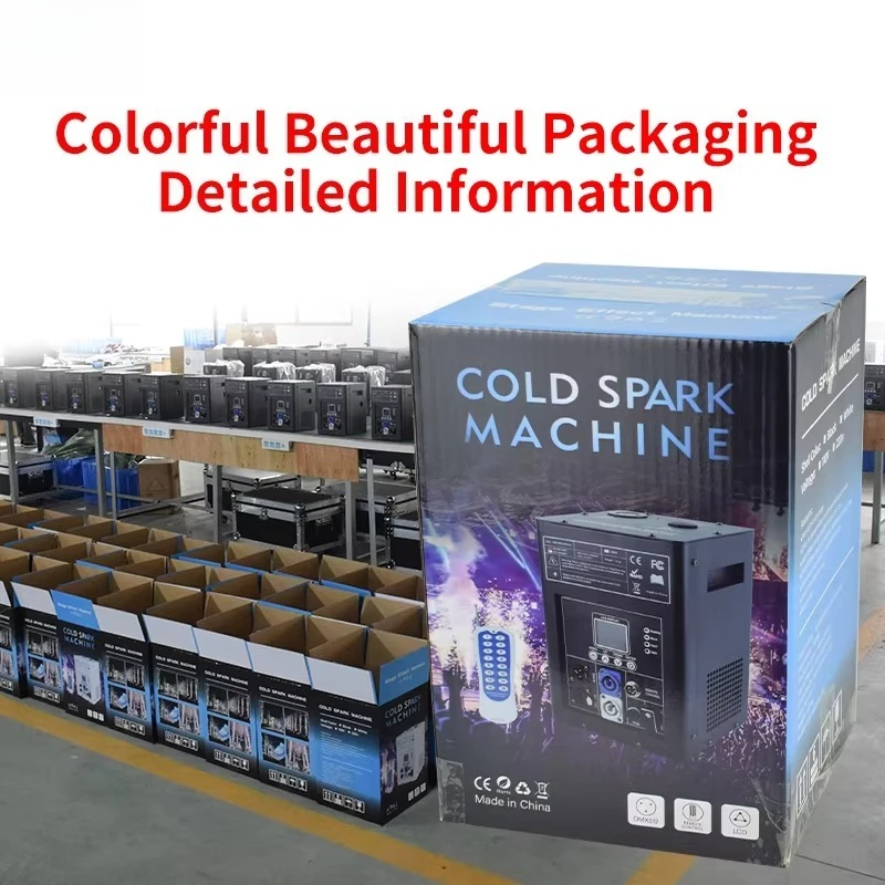 2PCS Cold Spark Machine 750W Remote DMX Contaol Cold Fountain Spark Machine Wedding DJ Party Stage Cold Sparkler Machine