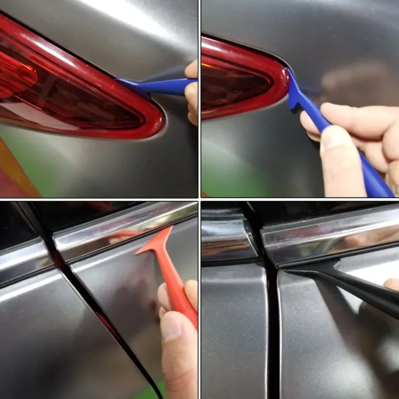 4PCS Vinyl Car Wrap Squeegee Set Carbon Fiber Window Tint Foil Film Magnet Scraper Tools Kit Auto Sticker Wrapping Accessories
