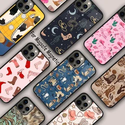 Cowboy Cowgirl Howdy Western Boho Magnetic Phone Case For APPLE iPhone 17 Air 16 14 13 12 Pro Max 15 Plus Wireless MagSafe Cover