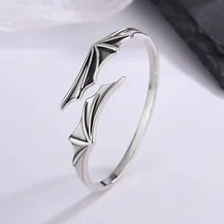 925 Sterling Silver Bracelet Wing Dragon Bat Bangle Punk Geometric For Women Men Fashion Jewelry Gift Dropship Wholesale