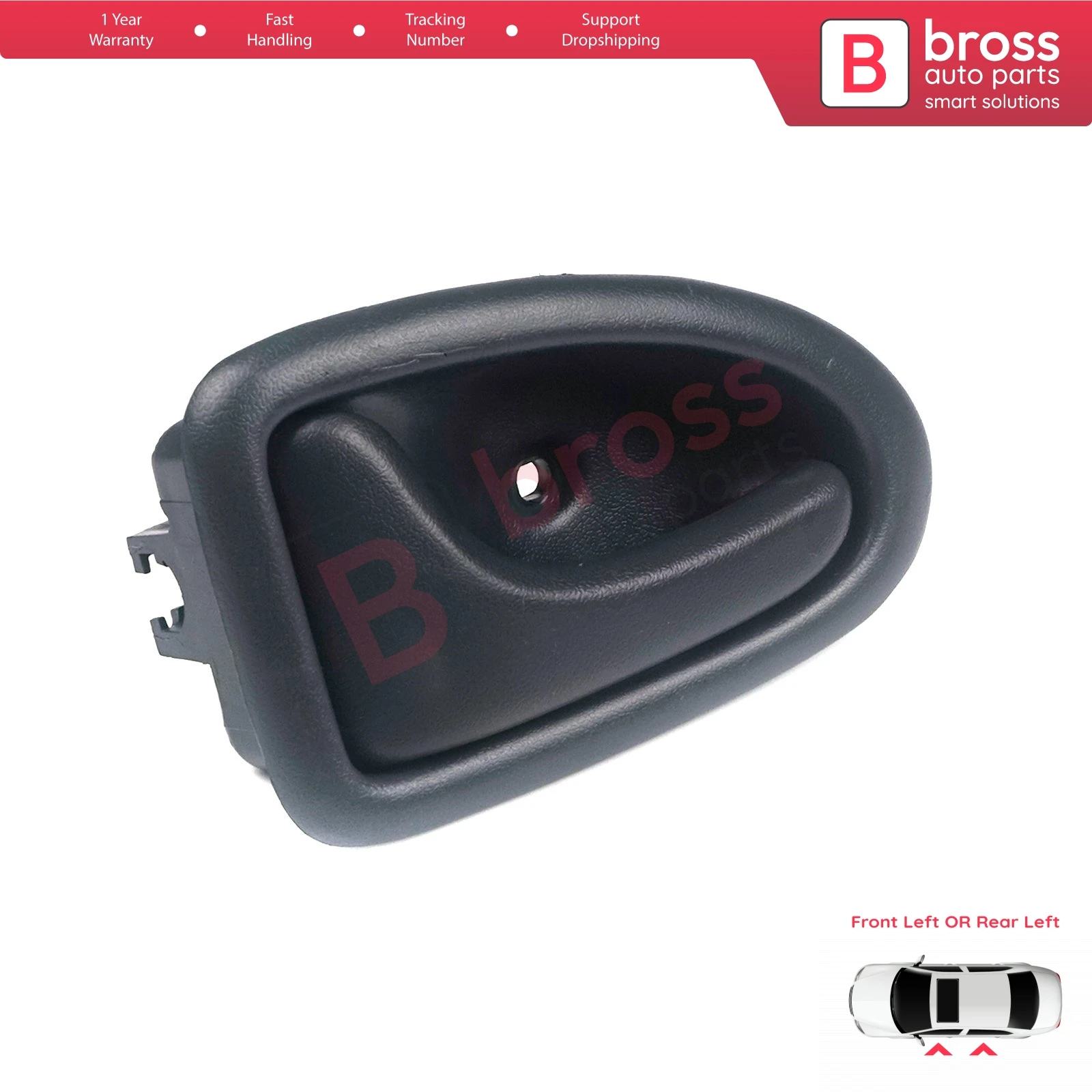 

Bross Auto BDP104 Interior Inner Door Handle Opener GRAY COLOR Front OR Rear Left 8200028994 For Renault Megane 1 1995-2002