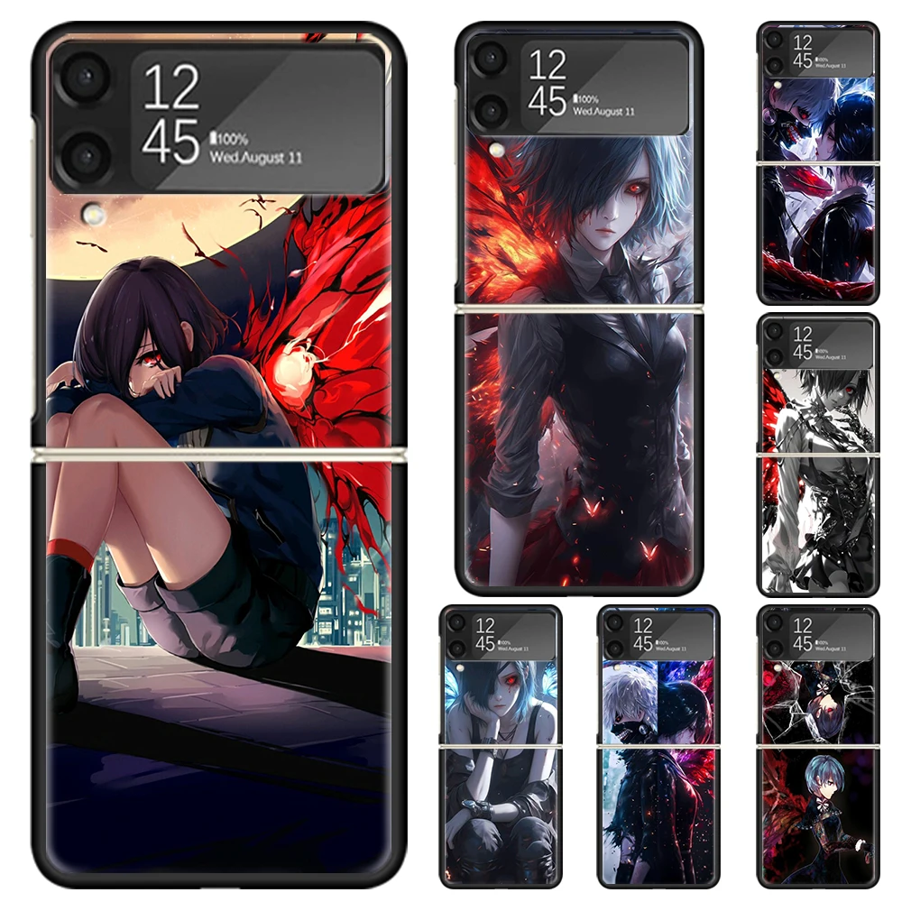 G-Ghoul Tokyo Touka Kirishima Hard PC Back Phone Case for Samsung Galaxy ZFlip 6 5 Z Flip 4 ZFlip6 Z Flip6 5G ZFlip4 Flip3 Zflip