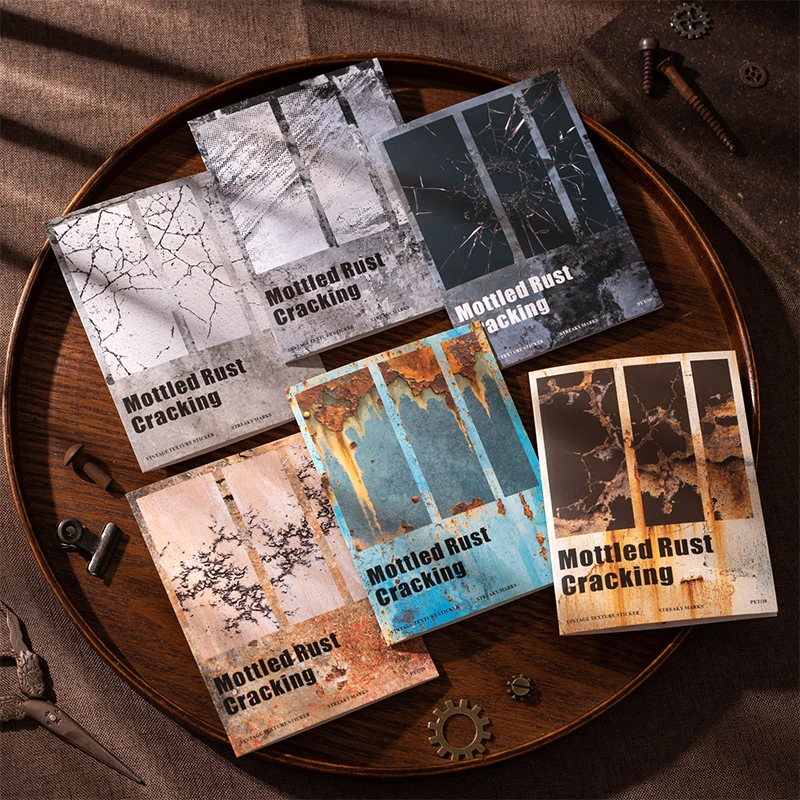 20 Pcs Creative Rust stains hot stamping Stickers hand tent DIY Stick Labels Scrapbooking Material Junk Journal Supplies