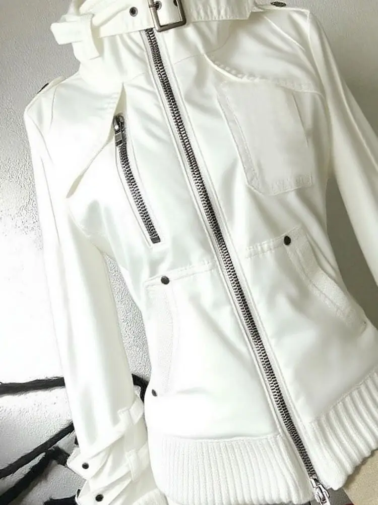 Japanese Y2k Jacket Zipper Clothes 2000s Girl Moto & Biker Hoodie Winter Button Goth Punk Vintage Long-sleeved Coat Hooded Gyaru