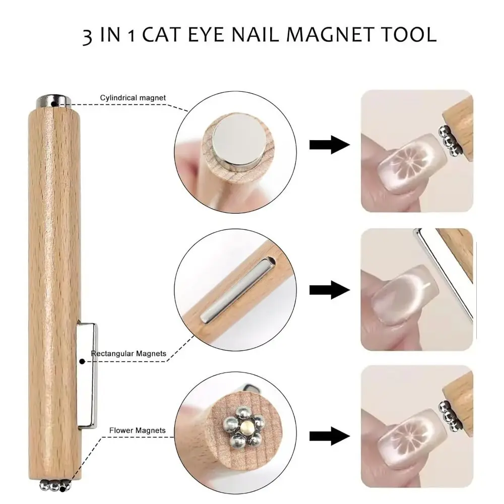 ที่จับไม้ 3 in 1 ทรงกระบอกเล็บแม่เหล็กที่มีประสิทธิภาพแบบพกพาเล็บแม่เหล็กปากกามัลติฟังก์ชั่เล็บเครื่องมือ
