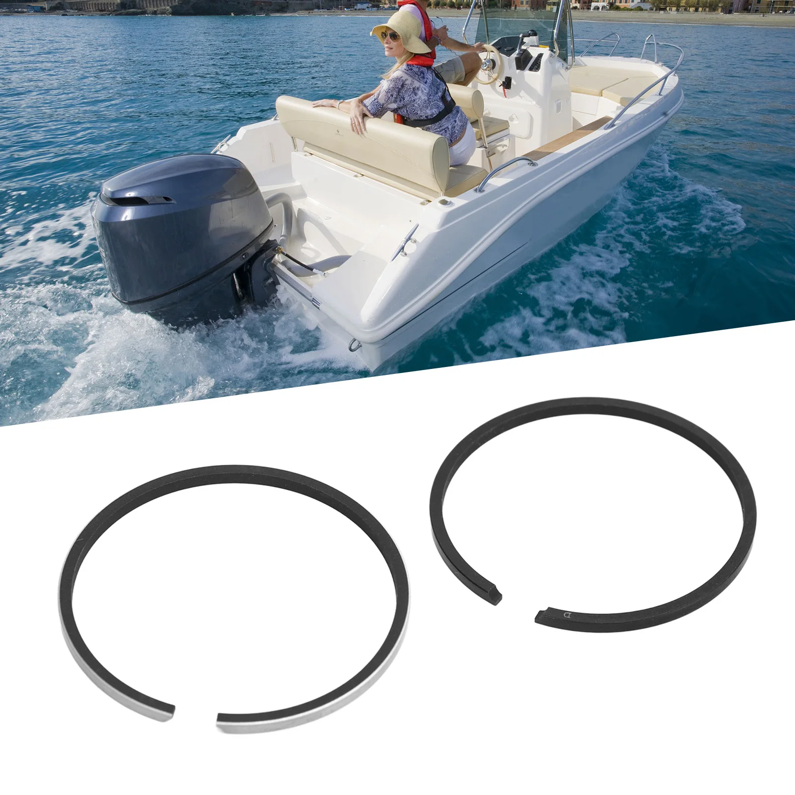 2Pcs Piston Ring 646 11601 01 Excellent Sealing High Heat Conductivity Rugged For 2HP 2 Stroke Outboard