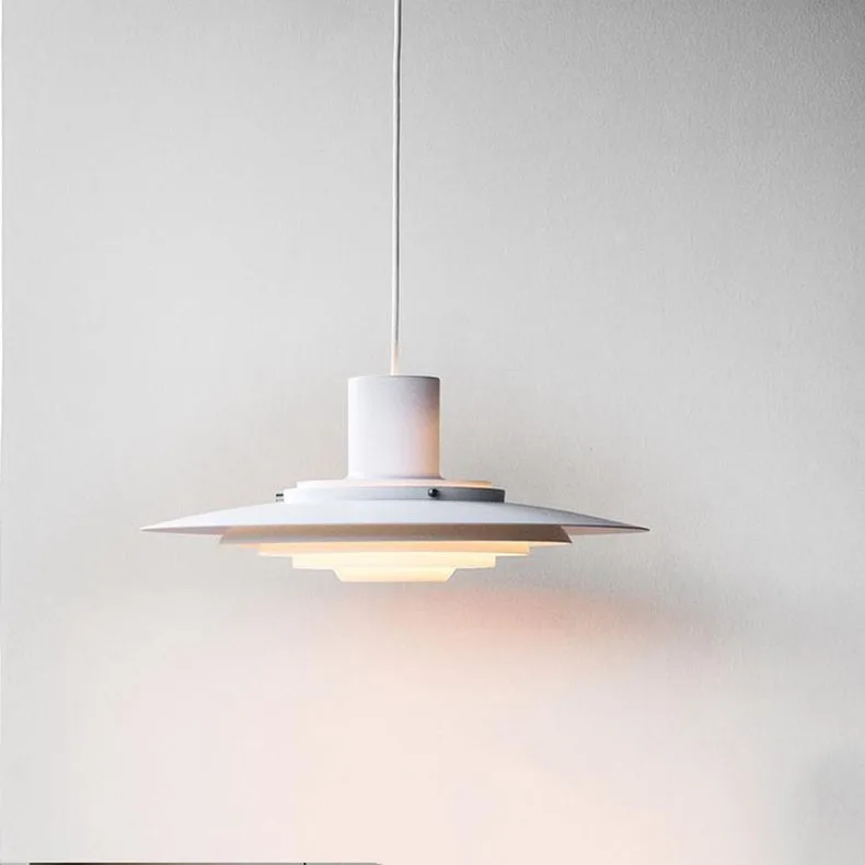 White Silver Aluminium E27 Pendant Lights