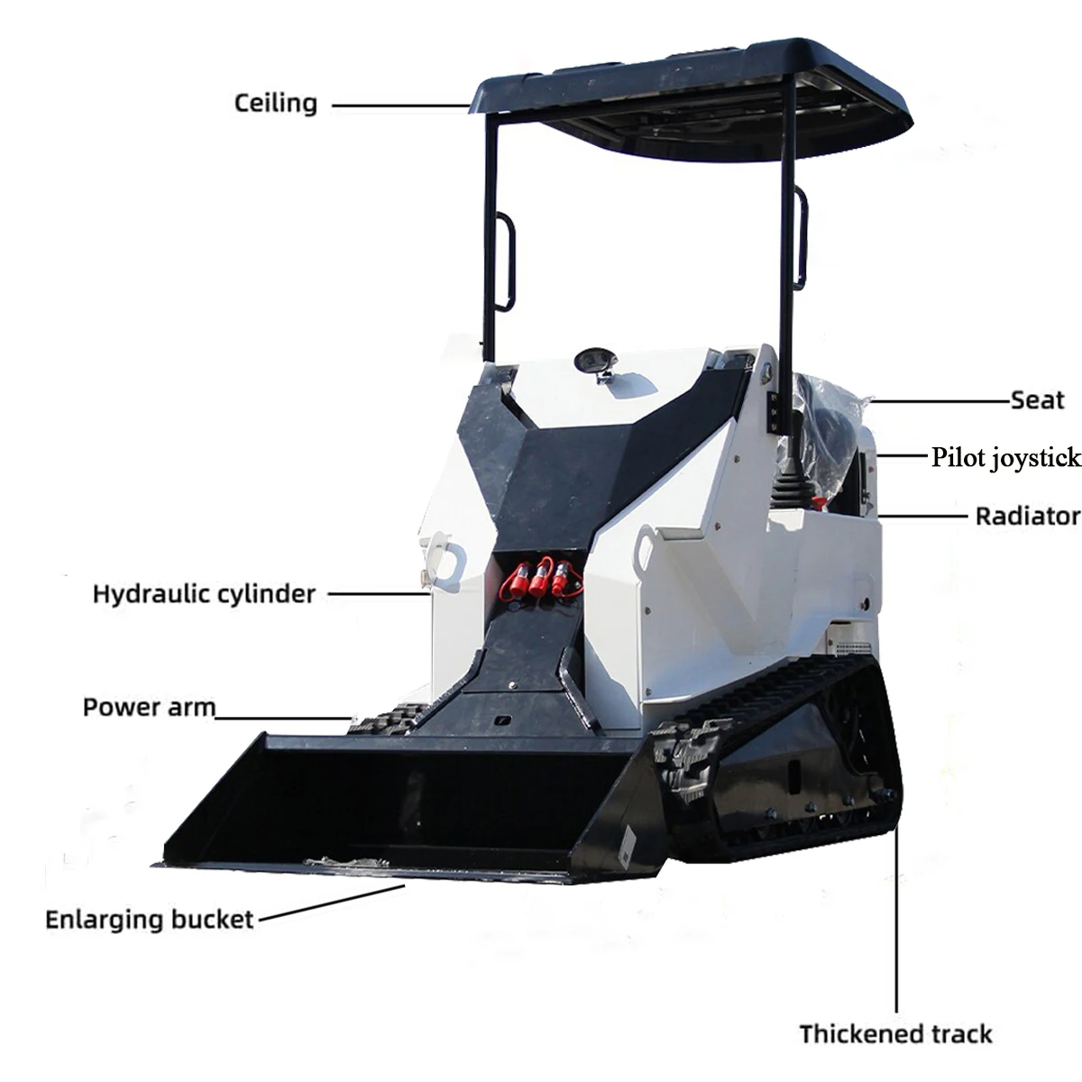미니 스키드 스티어 로더 라디에이터 장착 라이드온 크롤러 13.5HP 로더 미국 재고 신제품 농업 농장 정원 공원 조경용
