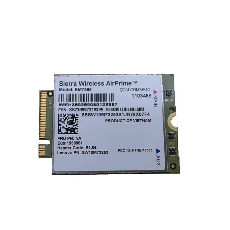 1pcs EM7565 Sierra Wireless 4G LTE Cat12 M.2 module HSPA+ Download 600Mbps Upload 150Mbp for Lenovo for Thinkpad Carbon X1 6th