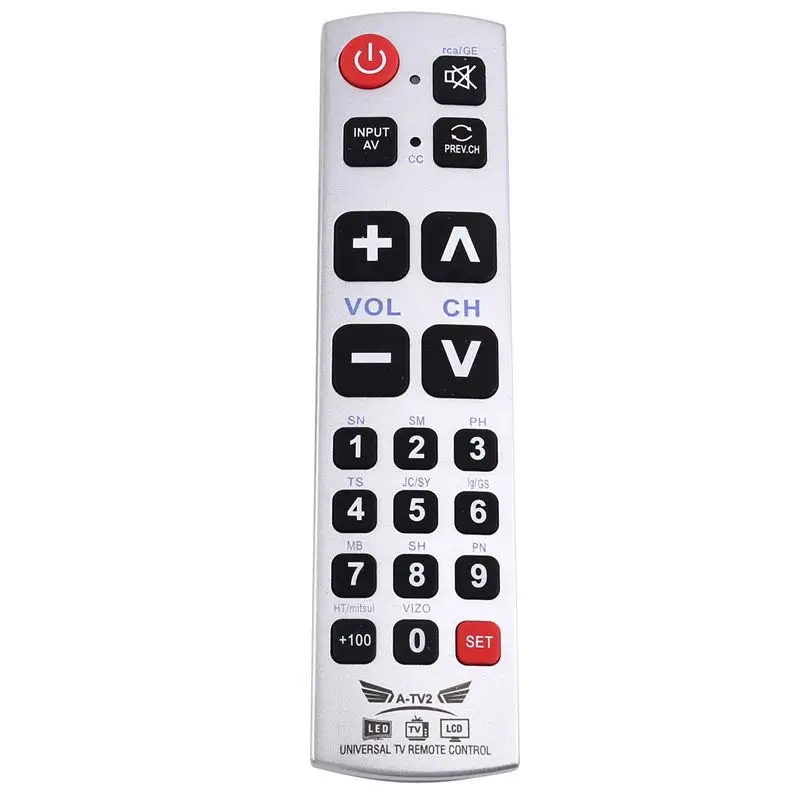 LXYB18B Big Button Universal TV Remote Control A-TV2 TV LED LCD Remote Control Compatible For Galaxy Matrix Easy For Old People