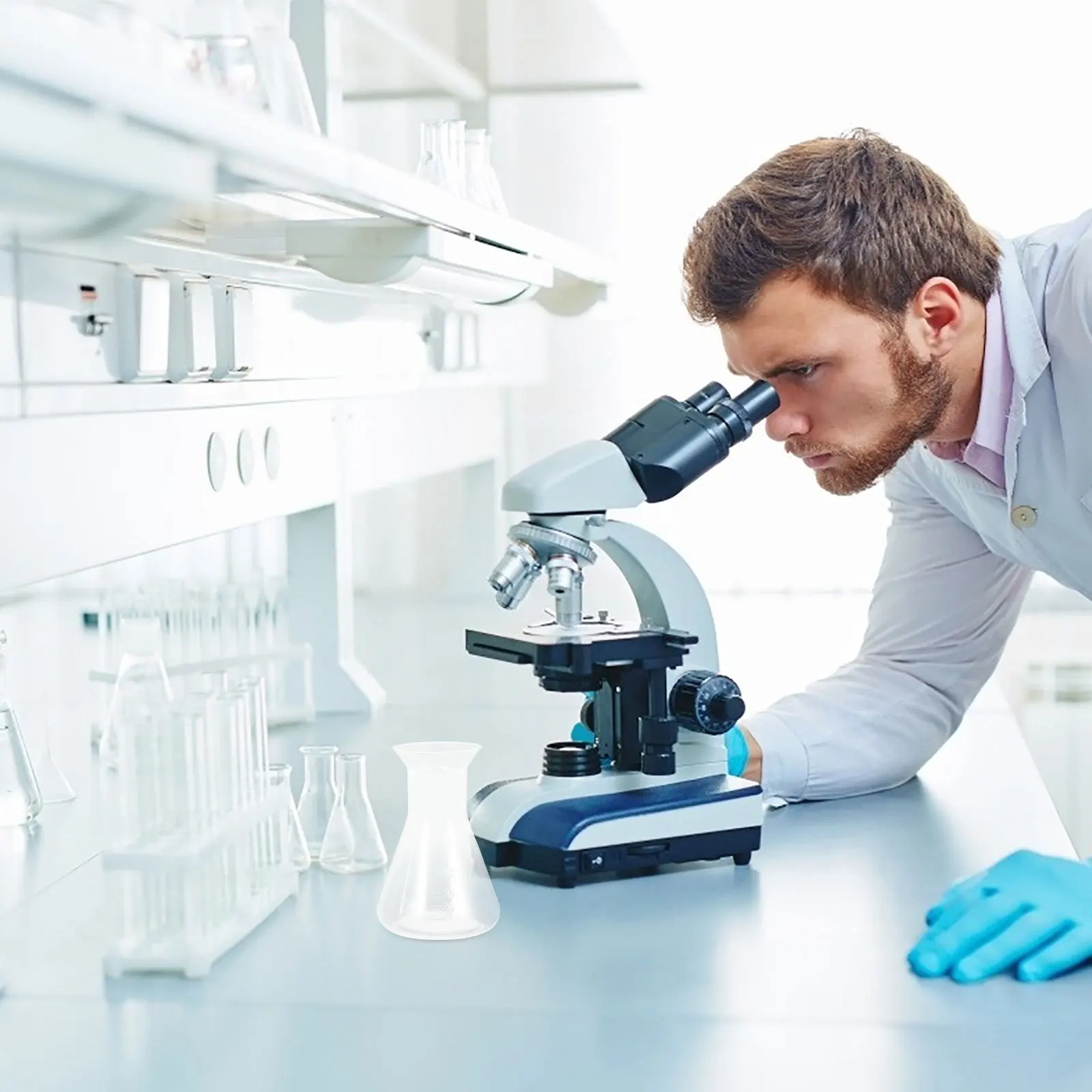 

2Pcs Scientific Beaker Flask 50Ml 100Ml Lightweight Plastic Lab Flask for School Science Projects Splashproof Design Chemistry