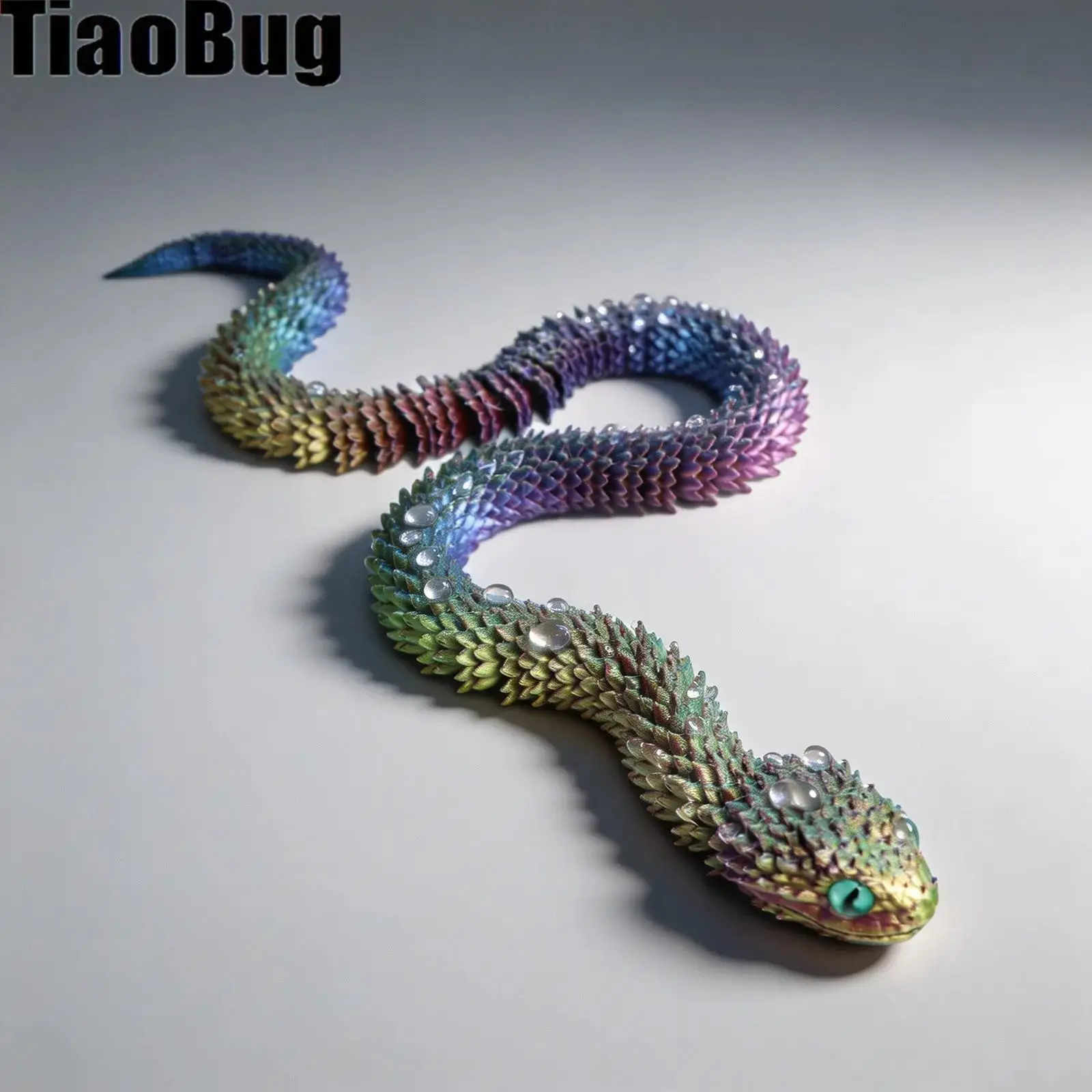 1Pcs 3D Printed Animals Snake Toys Articulated Flexible 3D Printed Toy Realistic Design Home Office Funny Desk Decor