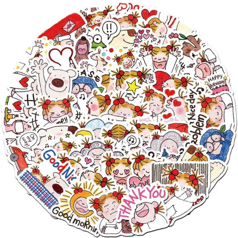 60pcs Cute Cartoon Image COCO Sauce Graffiti Stickers Girl Handbook Material Decals Suitcase Decoration Waterproof Stickers