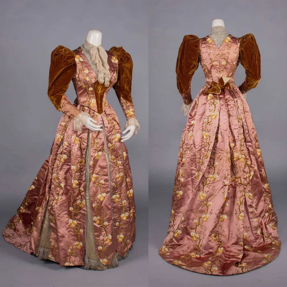 

1890s Evening Dress Victorian Edwardian Duchess Afternoon Dress Colonial Civil War Southern Belle Manor Wedding Ball Gown