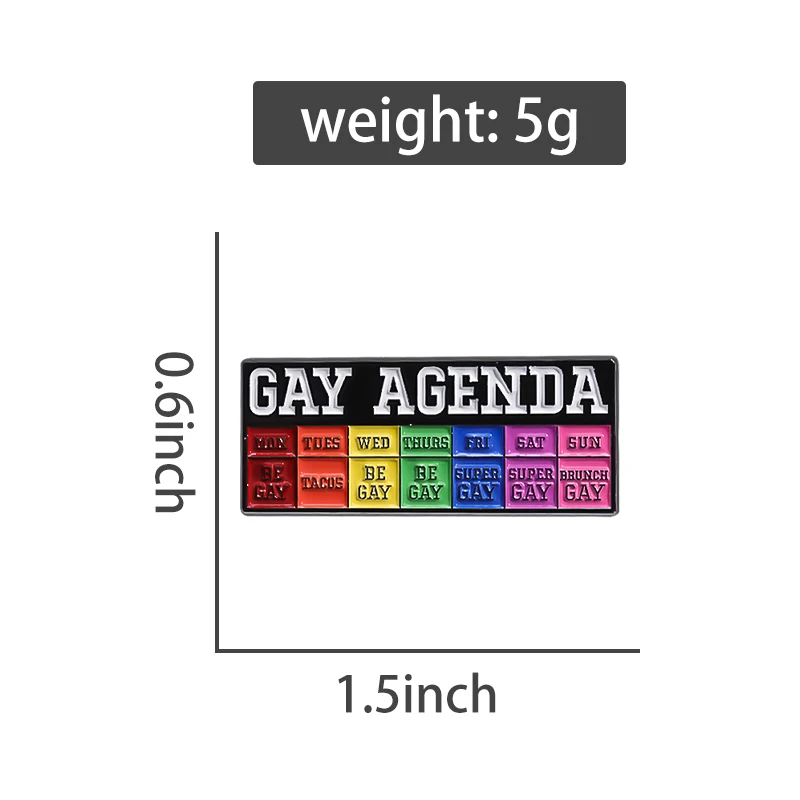 دبابيس مينا قوس قزح فخر من GAY AGENDY-Lgbt ، شارات طية صدر أنيقة مخصصة ، إكسسوارات ملابس حقائب ظهر ، هدايا مجوهرات ، بيع بالجملة