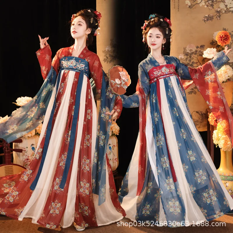 

Традиционное китайское платье Hanfu, костюмы для косплея, этнический стиль, шоу, сценическая модная одежда, женская одежда, праздничное платье феи