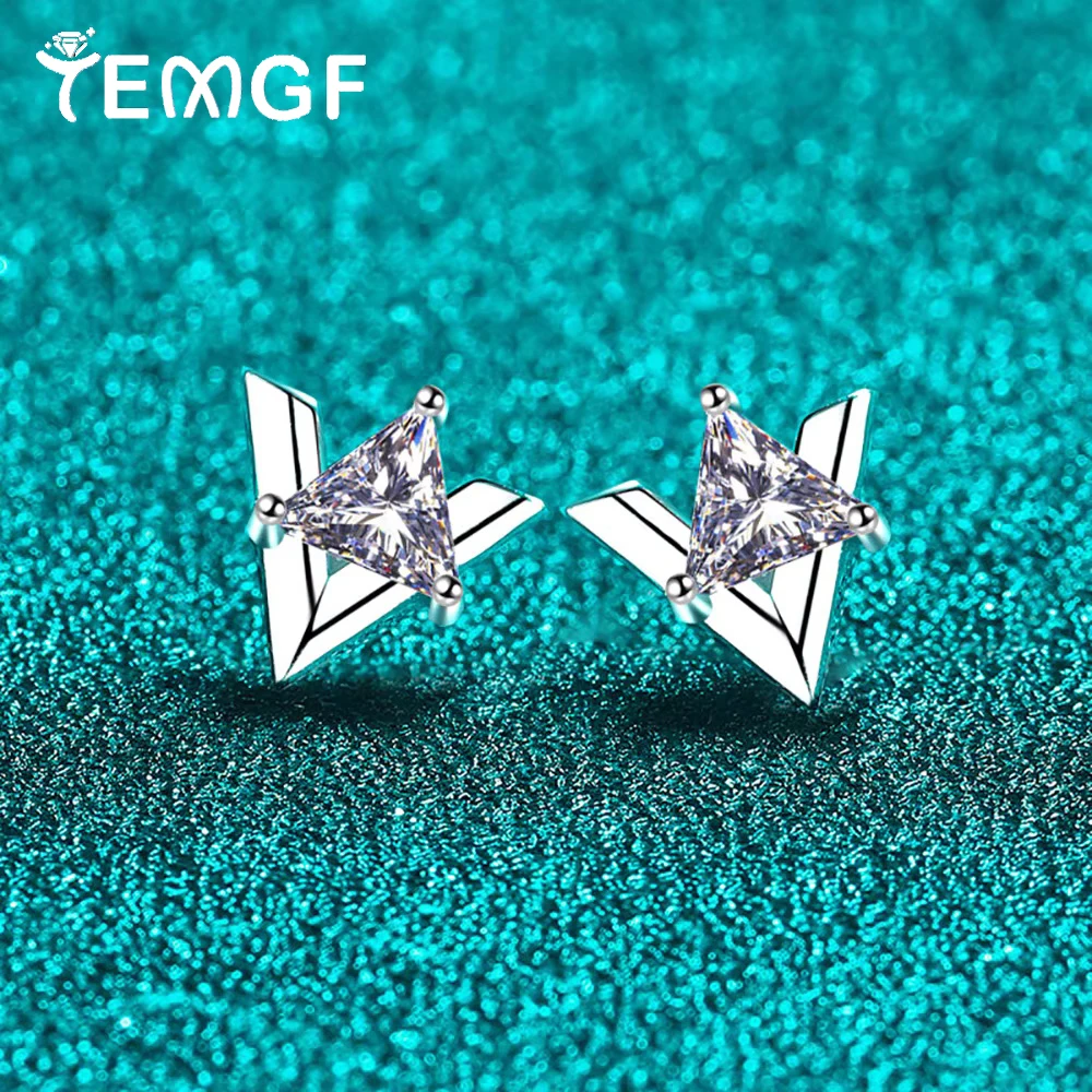 

Треугольные серьги TEMGF, 5 мм, циркон/Муассанит, стерлинговое серебро 925 пробы, ювелирные изделия для женщин, уникальные серьги-гвоздики, модный предмет 1 карат/пара