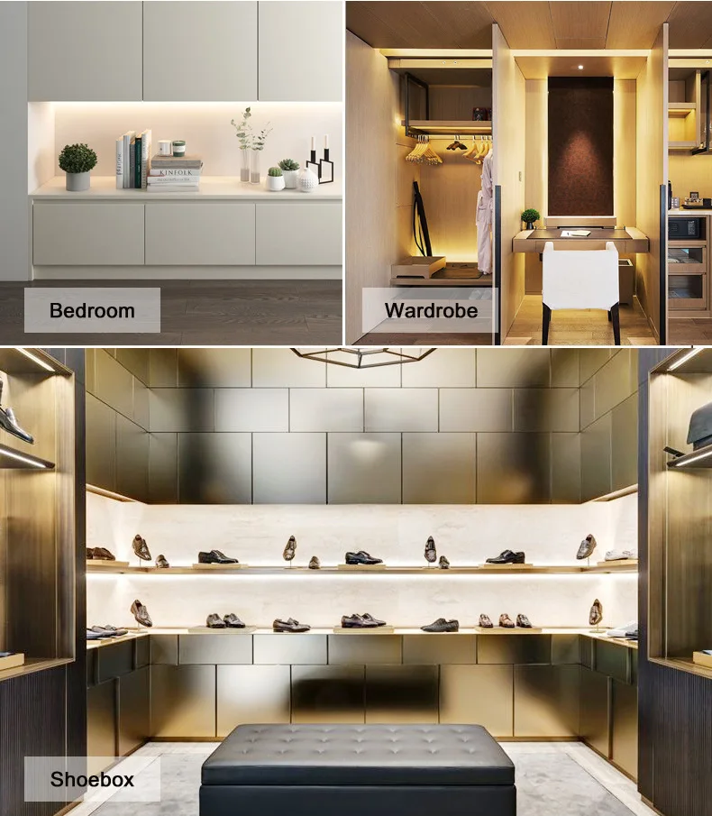 Bande Lumineuse LED Auto-Adhésive et Flexible, Contrôle Tactile, Gradation en Continu, Basse, Armoire de Cuisine, Garde-Robe