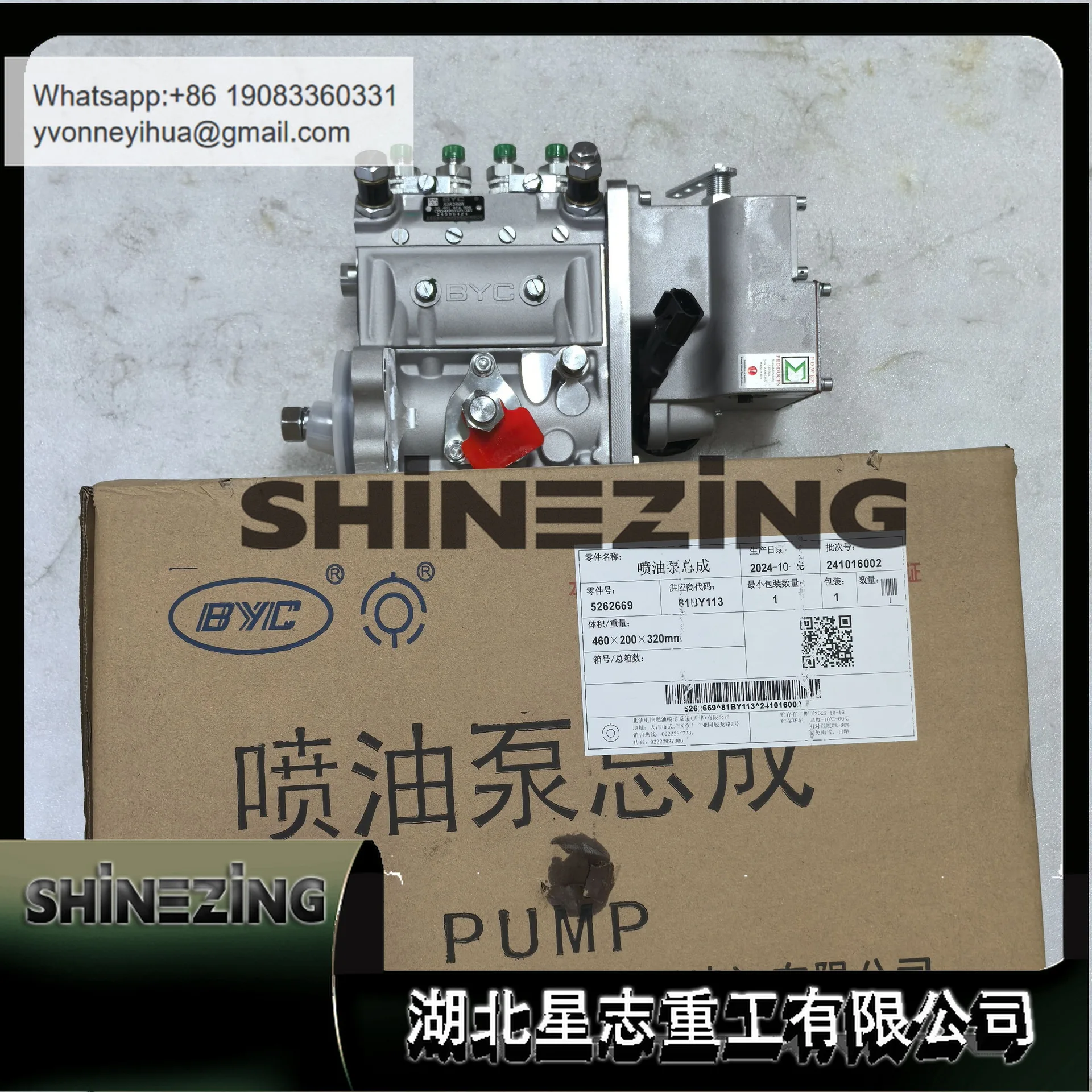 

5262669 Fuel Injection Pump 5290005 Diesel Engine 4BTA3.9-G2 Engine 5262669