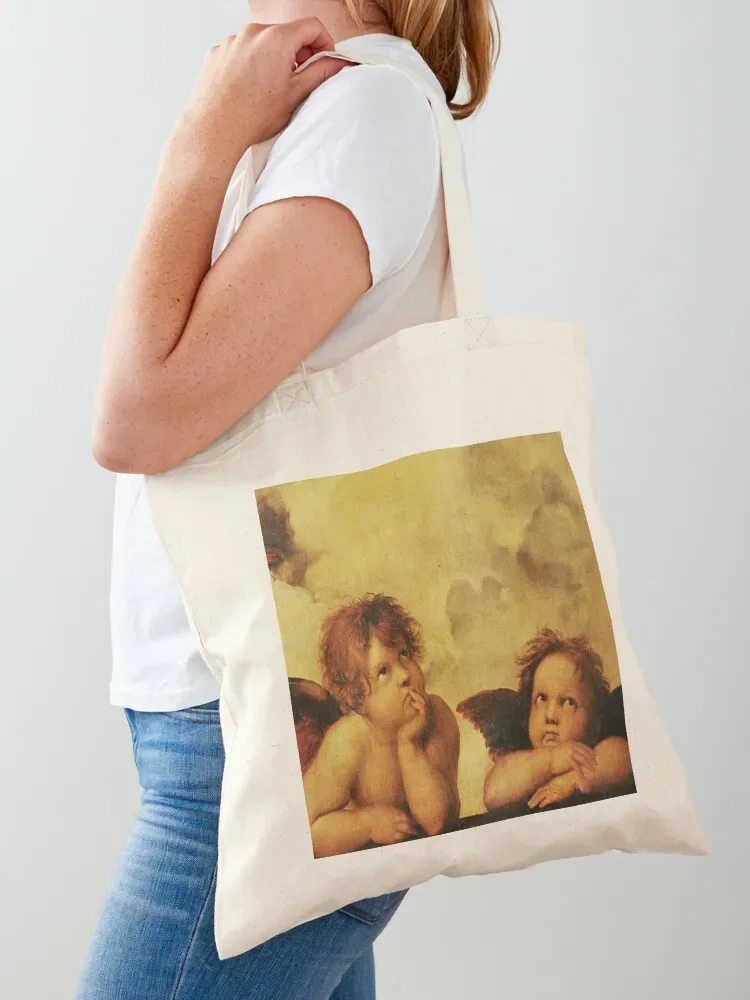 Angels Cherubs Raphael - Santi Sistine Madonna Sweet Tote Bag shopping bag canvas tote bag