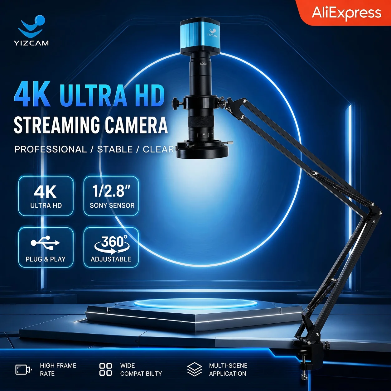 4K Microscope Camera Sony Sensor - 48MP 4K 1080P HDMI USB Industrial