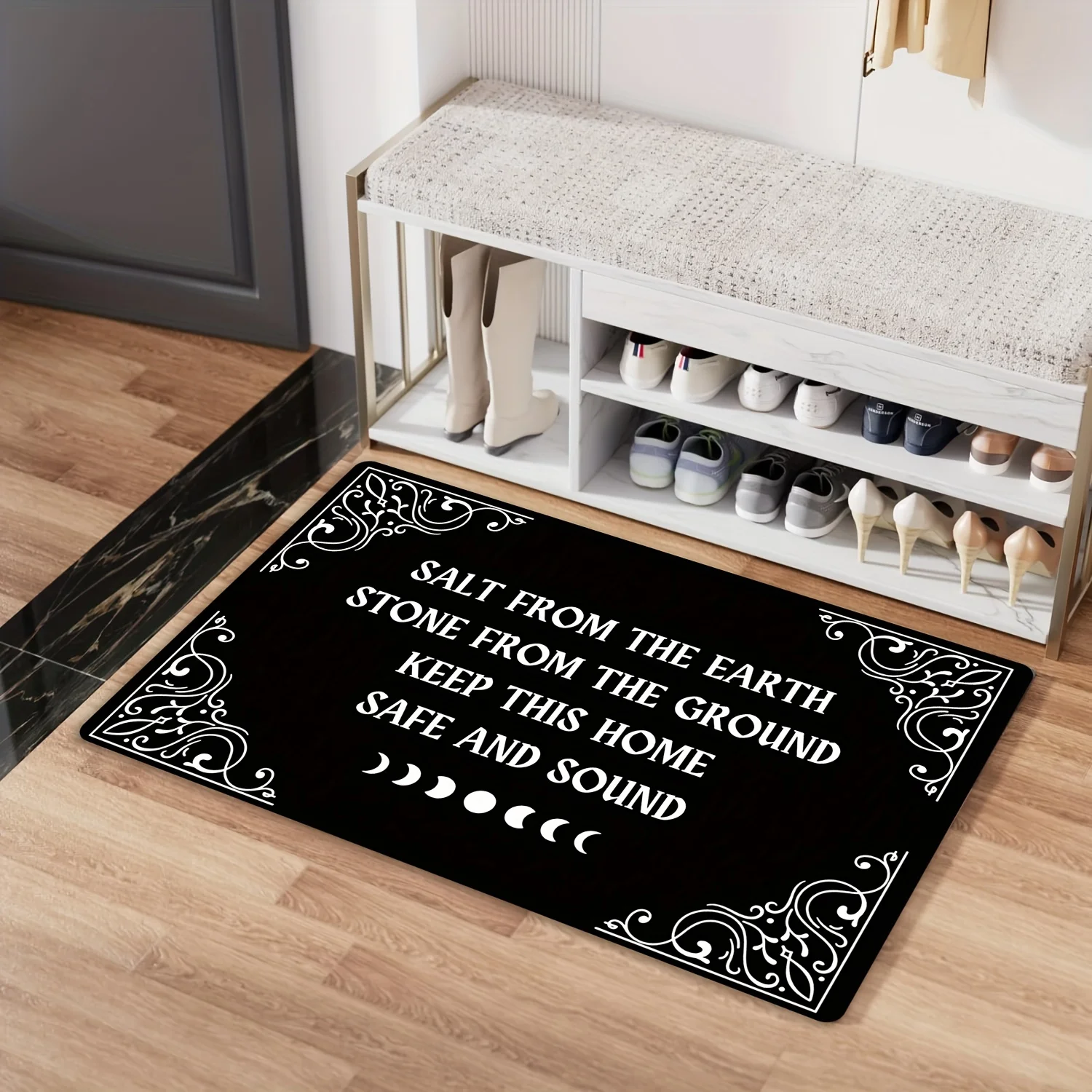 Alfombra con estampado de hechizos de brujería, alfombra para la entrada, sala de estar, decoración del hogar con temática de brujería