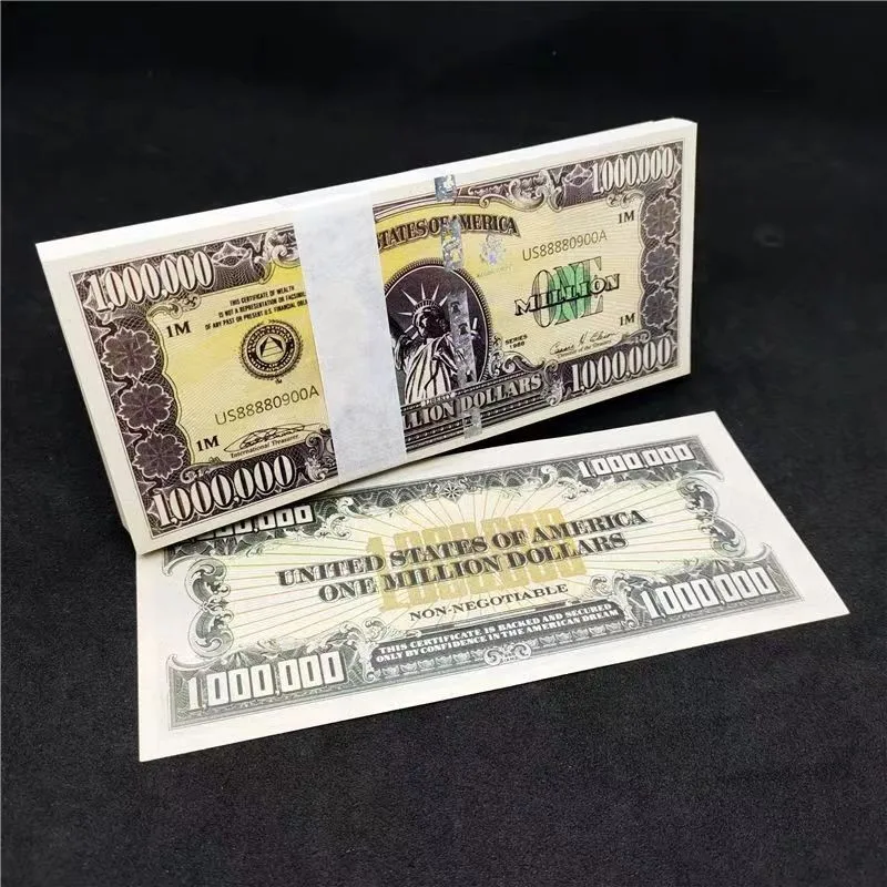 

5~100pcs American One Million Dollars Bills Paper Money UV Anti-counterfeiting Serial Number Banknotes Collection