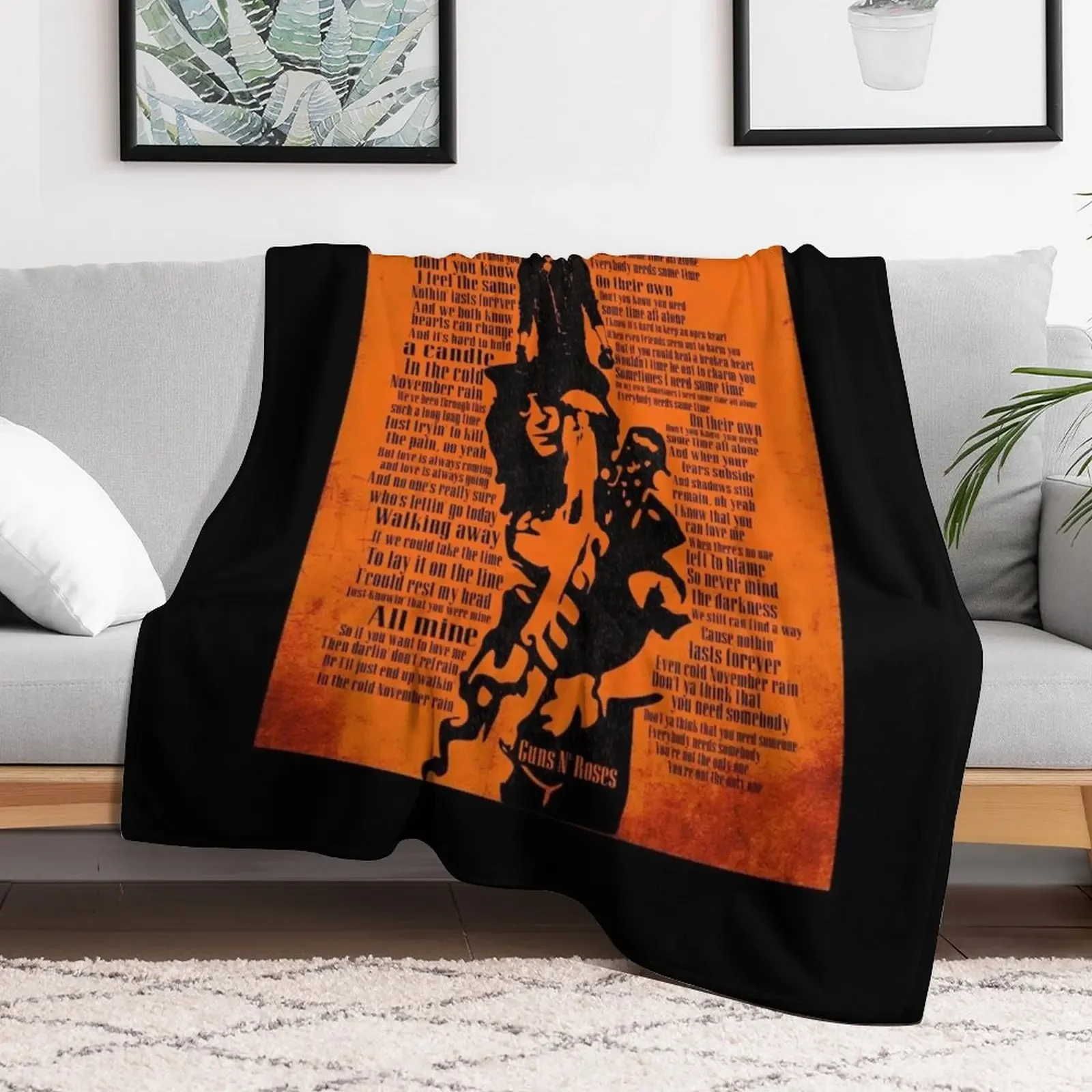 November Rain Song Lyrics Poster - November Rain Rock Music 1991 Throw Blanket Stylish Couch Blanket for Home Living Room