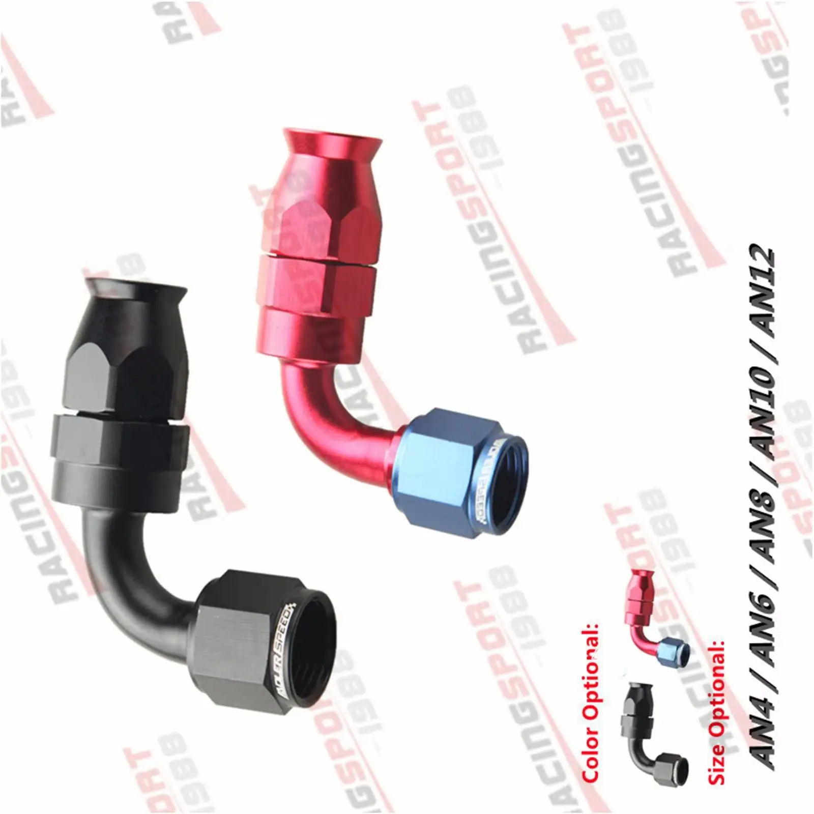 

A+ AN4/AN6/AN8/AN10/AN12 90Degree Reusable Hose End Fitting Adapter For Swivel PTFE Oil Fuel Line Hose End Fitting