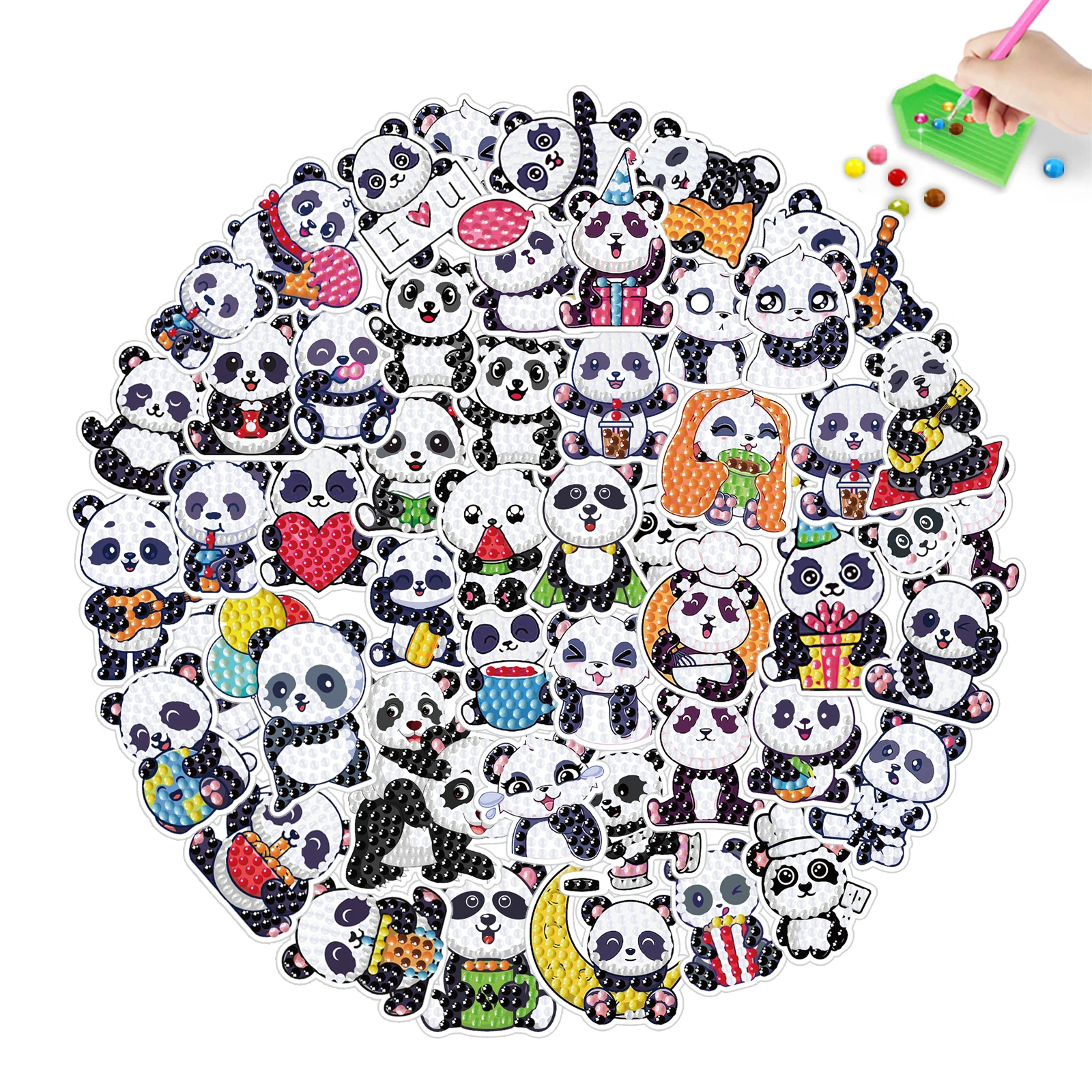 

Diamond Painting DIY Cartoon Point Setting Panda Sticker Stick freely Stick Handicraft Stick rhinestones Improve Concentration
