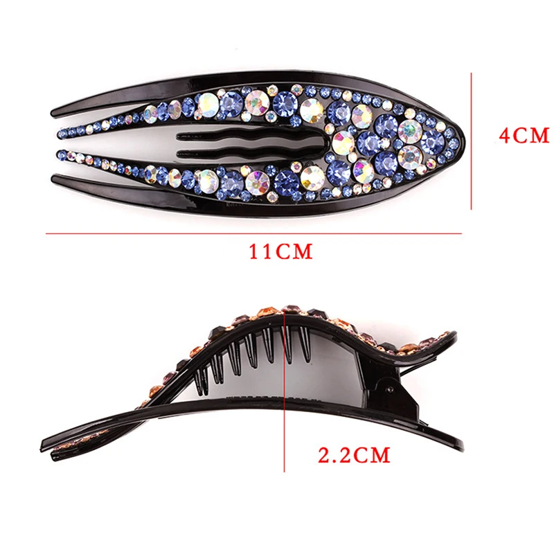 Grampos de bico de pato de cristal, grampos de cabelo franceses de plástico para mulheres, clipe de jacaré, grampos de garra de cabelo de bico de pato para meninas, mandíbula para modelar cabelo