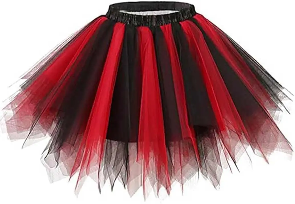 2024 New Style Short Tulle Skirt, Petticoats Multicolor Underskirt Rockabilly Tutu Tulle Dance Dress, Ballet Skirt Adult Tutu