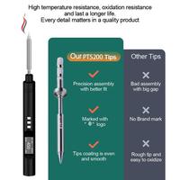 AK23-1Set PTS200 V2 PD 100W Electric Solder Iron Portable Fast Heating Tin Open Source Black Support PD3.0 Firmware Upgrade , B2
