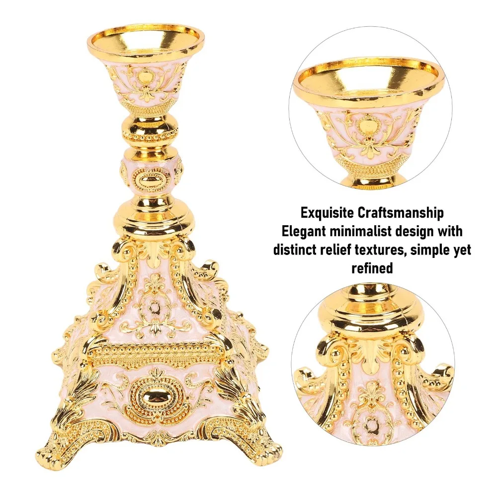 Retro European Style Retro Candle Holder Gold Finish Metal Candle Holder Decorative Candle Holder For Home Decor