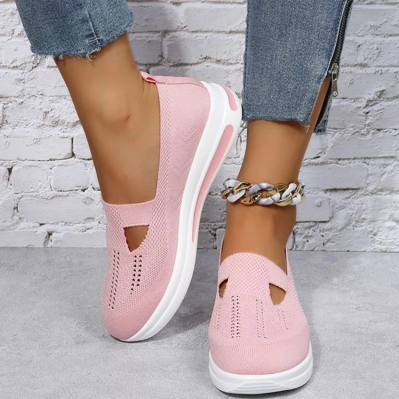 

Women Breathable Vulcanized Shoes Pink Zapatillas Girls Sneakers Fashion Breathable Mesh Casual Walking Shoes Female Work Shoes