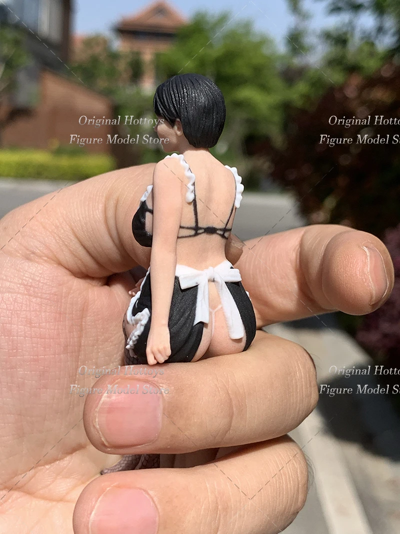 

1/16 Scale Female Soldier Maid Outfit Short Hair Beauty Mini Realistic Sculpture Full Set About 9.88cm Action Figure Model