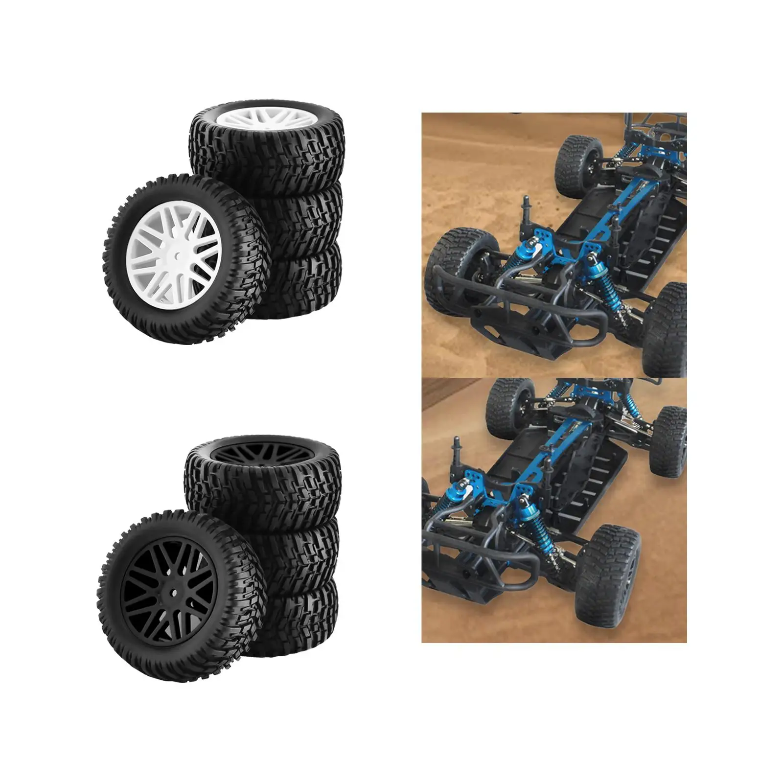 1/10 RC Short Course Truck Tyres and Wheels Set Replacement Parts for 94155 94177 Off Road Vehicles Wear Resistance Accessories 4