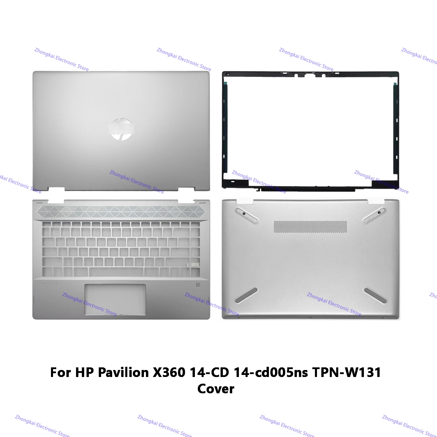 For HP Pavilion X360 14-CD Series 14-CD005NS TPN-W131 Thick Laptop LCD Back Case/Bezel/Palmrest/Bottom Base Cover L22289-001