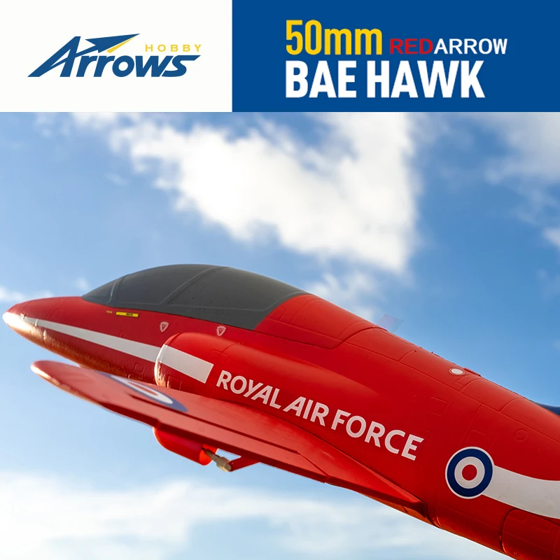 Arrowos Hobby 50mm Ducted Fan EDF Jet Model Aviation Starter Hand Throw Bae Hawk Simulation Fixed-Wing Assembly RC Aircraft Gift