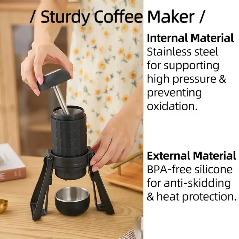 STARESSO Mirage SP300 Plus Portable Espresso Maker Manual Coffee Maker 180ml Coffee Pot Quick Brew Double Shots Creamy Espresso