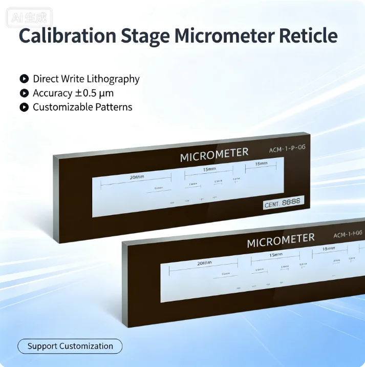 Optical Glass Microscope Objective Micrometer Stage Micrometer Calibration Scale Calibration Ruler Reticle