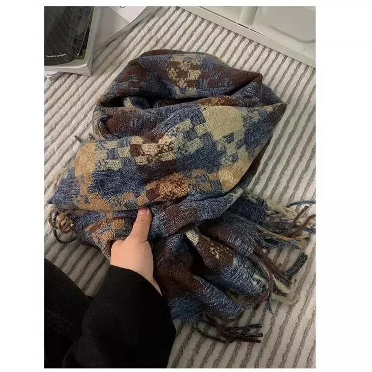 

Новинка весны и лета 202, тонкий дышащий хлопковый и льняной сенсорный шарф для женщин, художественная солнцезащитная шаль, универсальная цветочная шаль Wh68