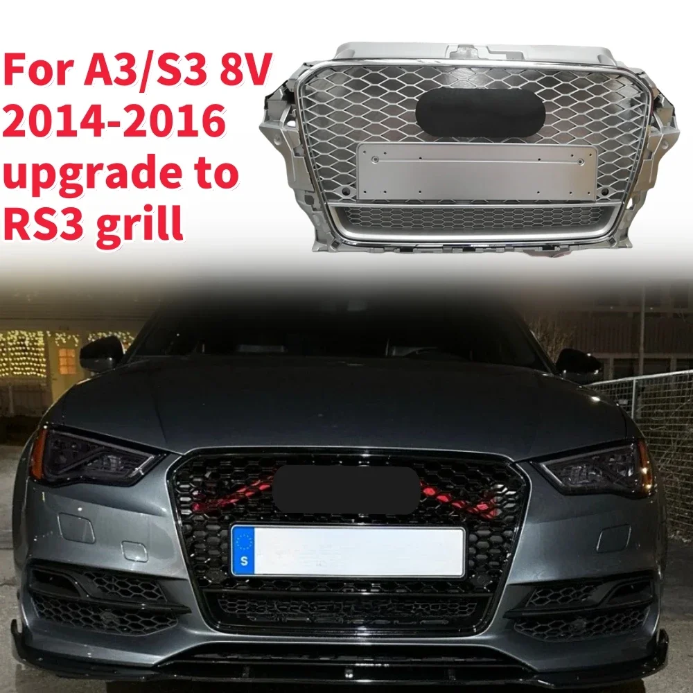 

Racing Grills Front Hood Grille Car Front Bumper Grill Center Grille for RS3 Grill for A3/S3 8V 2014-2016