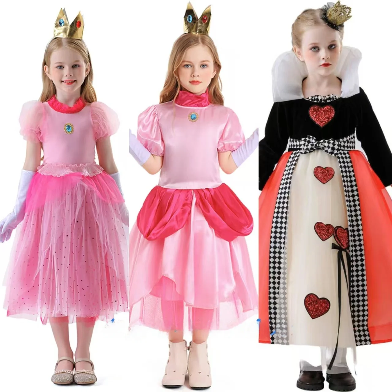 loween Alice in Wonderland Red Queen Costume Cosplay Court Queen Parent-Child Outfit Princ Skirt Traditional Chinese Co...