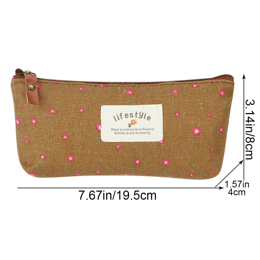 Estuche de lona para bolígrafos, bolsa de papelería encantadora, Pastoral, Floral, nuevo