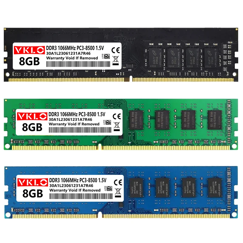 Wholesale DDR3 4GB 8GB Desktop Memory RAM 8500 10600 12800 1.5V 240Pin PC3 1066 1333 1600Mhz Non-ECC Unbuffered DIMM Memoria Ram