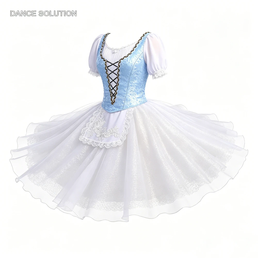 Puff Sleeve Romantic Ballet Tutu Dress for Women Adults Stage Performance Competition Dancewear B22500