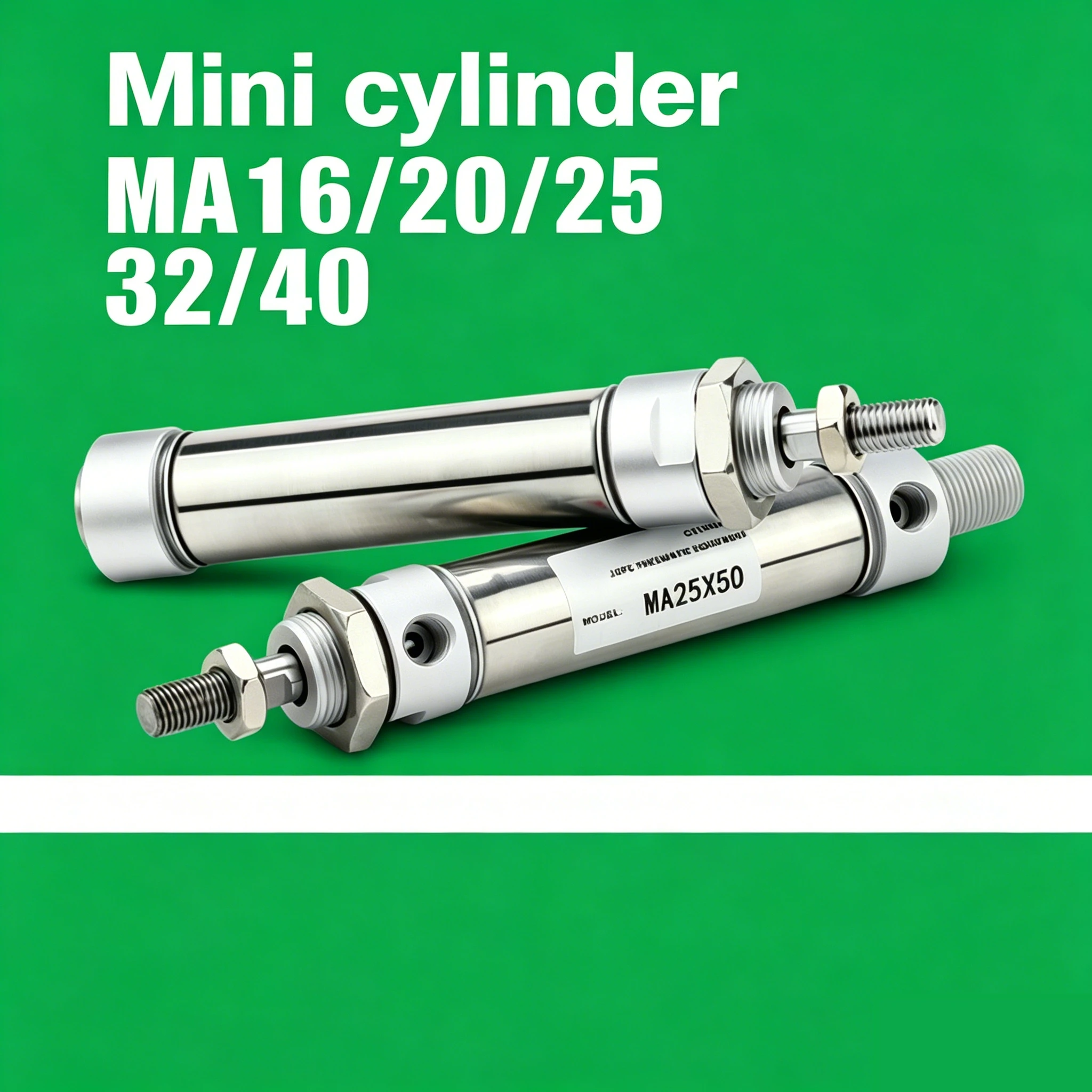 16/20/25/32/40 Bore 10~500mm Stroke MA32 MA Pneumatic Air Cylinder Stainless Steel Mini Double Acting Single Rod