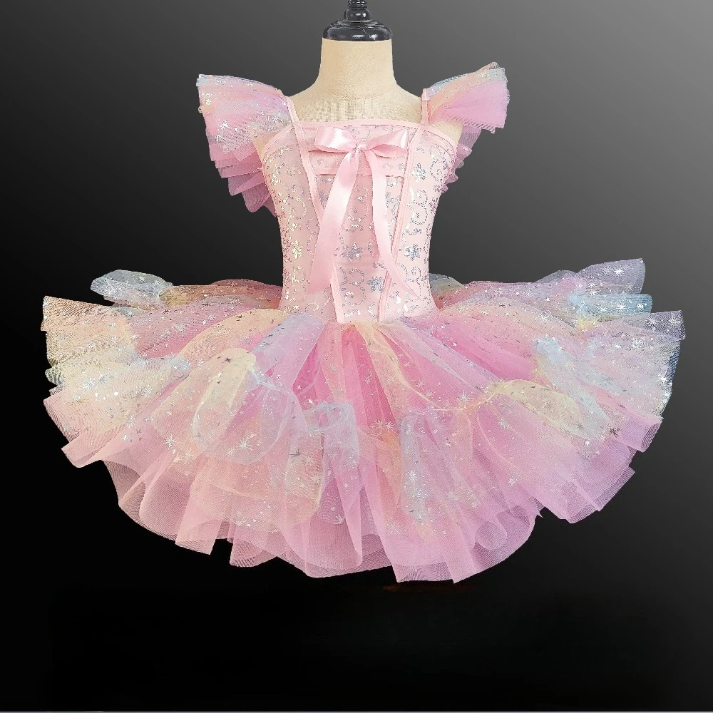 Costumes de scène pour enfants, vêtements de spectacle princesse féerique, justaucorps pour filles, robe Tutu de Ballet, vêtements de danse, fête