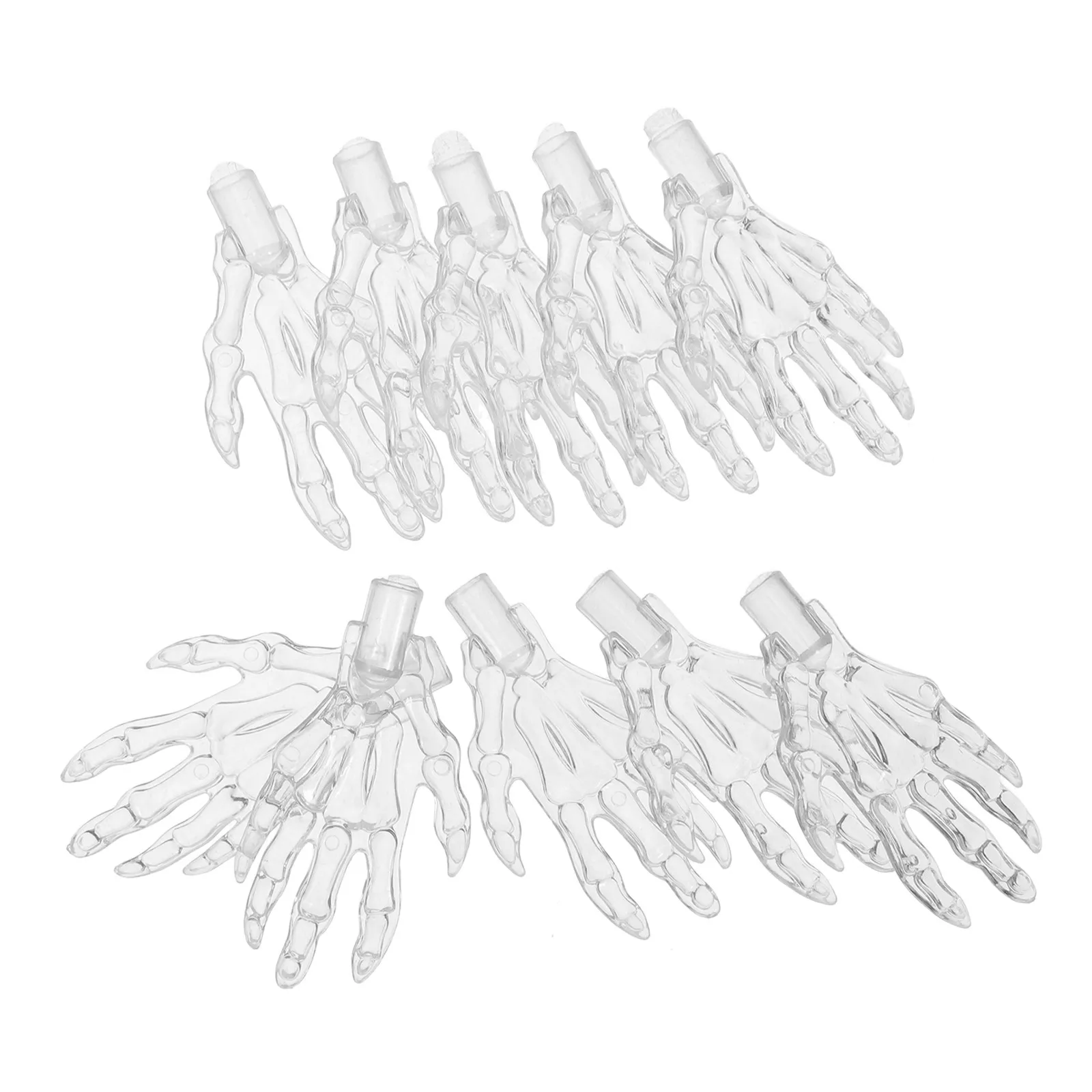 100Pcs Clear Plastic Hand String Light Covers Halloween 5Mm Bulb Lampshades Indoor Outdoor Yard Decoration